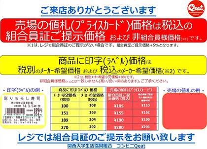 組価の表示方法